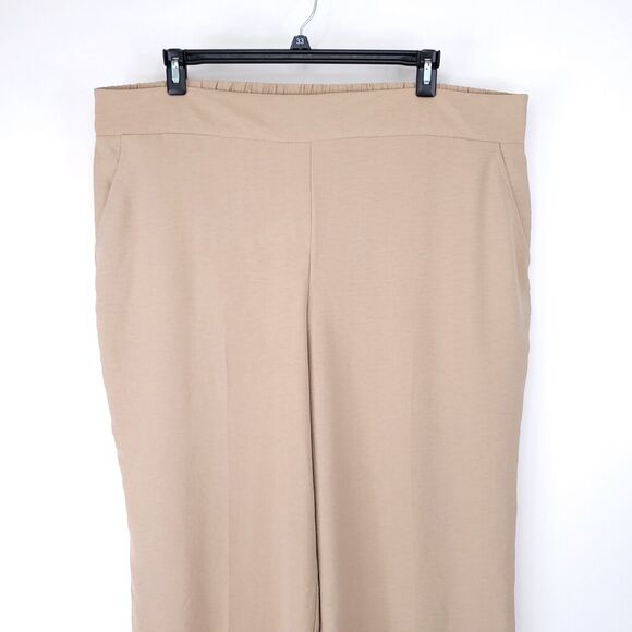 Nine West Pants Womens 2X Cropped Pull On Wide Leg  Dress Beige Plus - Picture 6 of 10